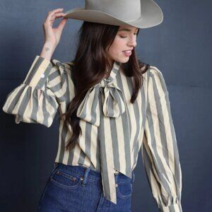 Kallyn Striped Bowtie Blouse ✙NWT✙